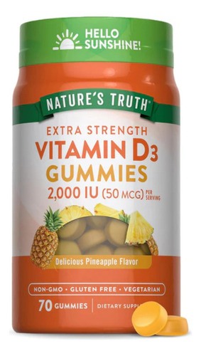 Nature's Truth Vitamina D3 2000 Ui (50 Mcg), 70 Gomitas