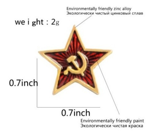 Pin Estrella Roja Símbolo Comunista Hoz Y Martillo