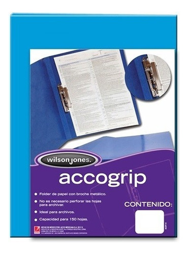 Folder De Papel Tamaño Carta Acco Accogrip P0976 Tipo Carpet Color Azul claro