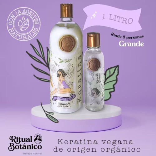 Ritual Botánico Keratina Vegana De Origen Orgánico De Litro