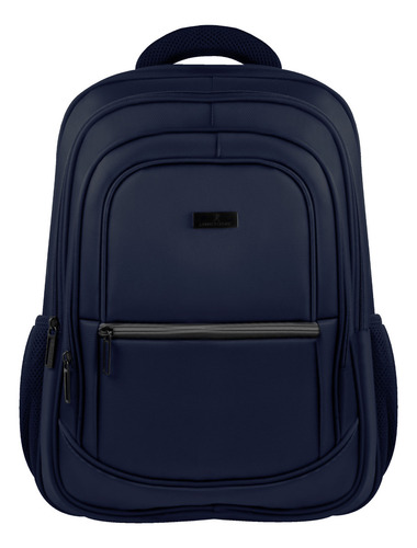 Mochila Para Laptop 15.6-17 Gran Capacidad Essentials Perfect Choice Color Azul Oscuro Diseño De La Tela Lisa