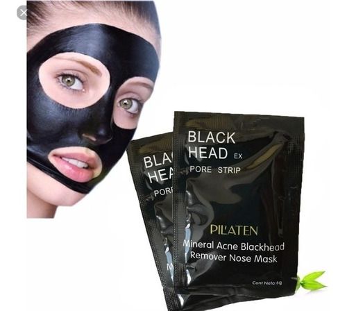 2 Pilaten Anti Acne Original Mascarilla Negra Black Mask X 2