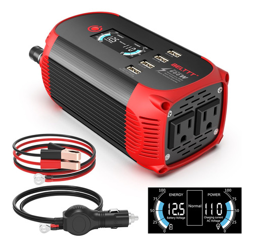 Belttt Inversor De 300 W De 12 V A 110 V, 600 W De Pico Para