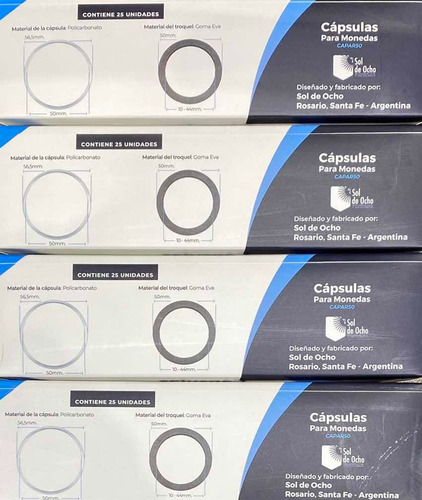Imagen 3 de 10 de Capsula Para Moneda - Sol De Ocho - Diámetro 22 Mm