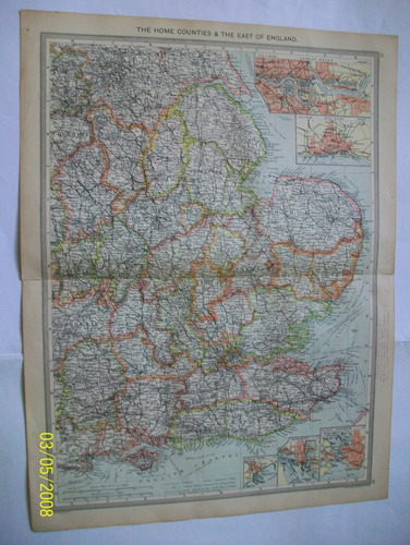 Mapa Este De Inglaterra Publicado En Londres En El Año 1920