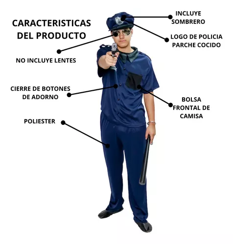 Disfraz policía azul hombre