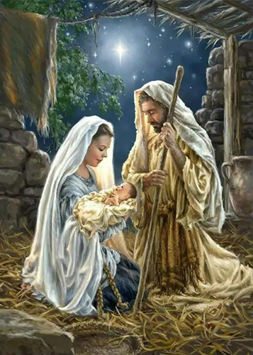 Kit Pintura Diamantes Navidad 5d Jesús Nació Gemas Religiosa