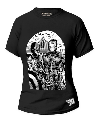 Playera De Capitan America  X Iron Man P//mujer