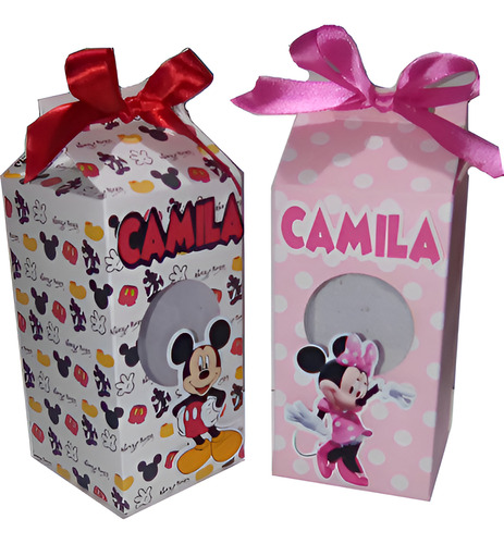 Caja Dulcero Mickey Y Minie Mouse 10pz 20x9.25cm Personaliz