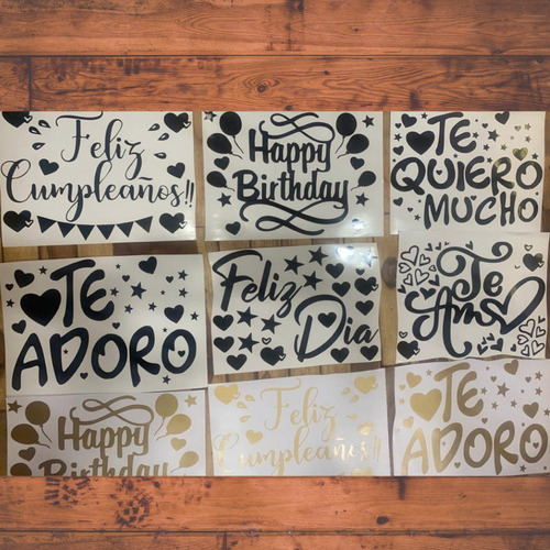 Calcomanias Stikers Globos Burbuja Feliz Cumpleaños