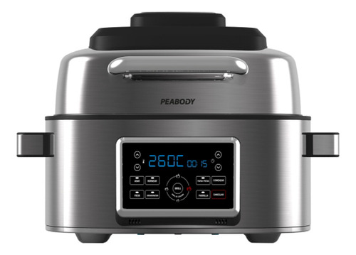 Freidora De Aire Con Grill Peabody 6l 1600w Acero Inoxidable