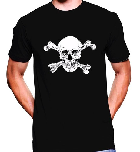 Camiseta Premium Dtg Calavera Estampada Pirate Skull