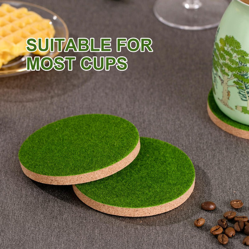 Juego De 4 Posavasos Para Bebidas De Césped, Posavasos Decor