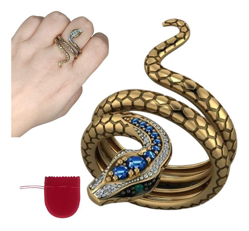 Anel Ouro Velho Ajustável Cobra Serpente Snake