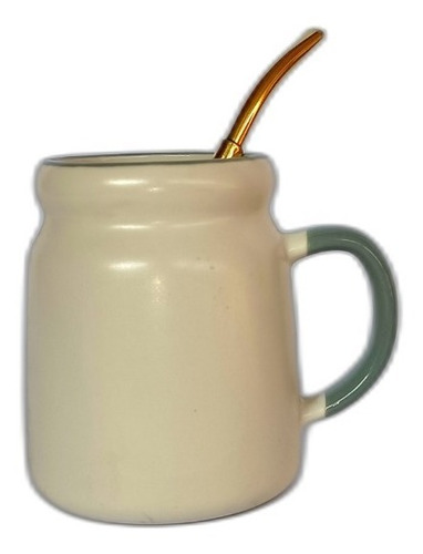 Tazón Hierba Mate Loza + Bombilla Mate
