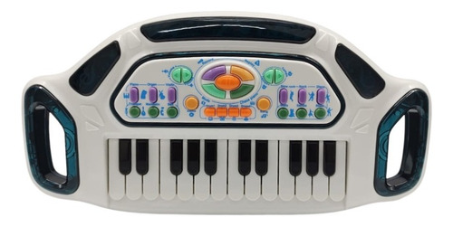 Imagen 1 de 3 de Teclado Electronico Piano Musical Infantil Sonidos Con Luces Color Blanco Y Azul