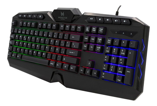 Teclado Gamer Monster Onset Rgb - Revogames Color del teclado Negro