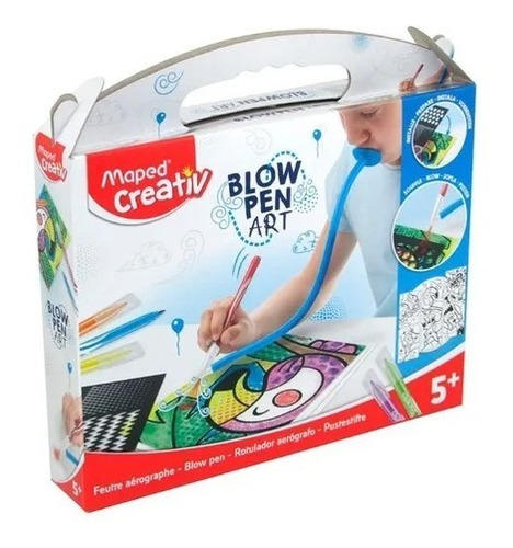 Imagen 2 de 3 de Marcador Aerografo Con Plantillas Divertidas Maped Blow Pen