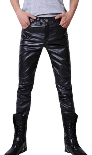 Pantalones Largos De Cuero Para Moto Motero De Invierno, Mod