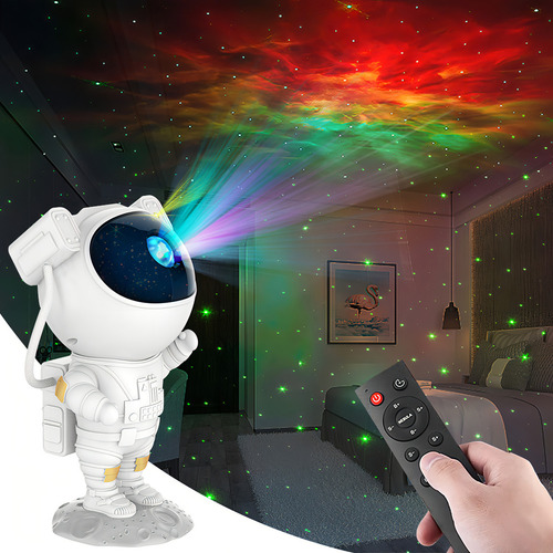 Luminária Projetor Yocahu Led Astronauta Galaxia Estrelas 127/220v Branco