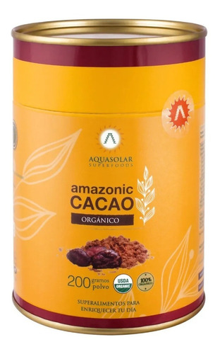 Cacao En Polvo Orgánico Aq Certificado 200 Grs. Todo Chile