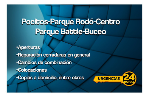 Imagen 2 de 2 de Cerrajería 24h Pocitos Parq Rodó Punta Carretas Centro Buceo