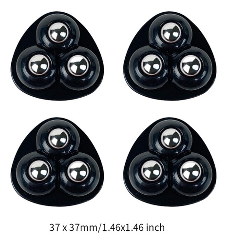 3 X 4 Ruedas Giratorias Autoadhesivas De 360 Grados, Negro