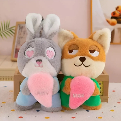 Peluches Zootopia Judy / Nick Corazón Compartido Kawaii C/u Nick Zorro
