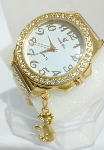 Relógio Feminino Dourado Luxo Delicado Para Mulheres