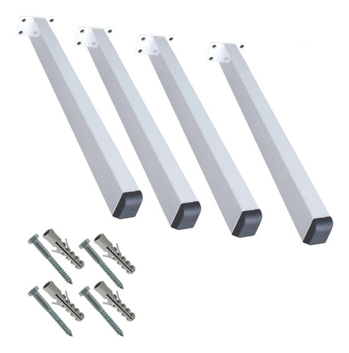 Bancada 60x40 Premium C/ Prateleira, Cuba De Louça + Suporte Branco Brilhante