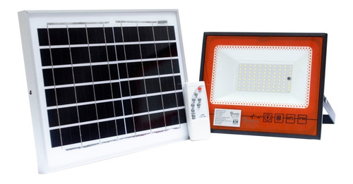 Reflector Solar Led 60w Con Panel Solar Bateria Y Control Remoto Luz Blanca Para Exteriores