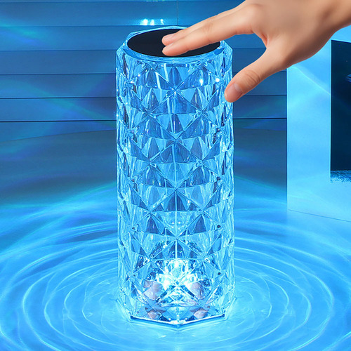 Lámpara Mesa Noche Led Rgb Recargable Touch Remote Control Blanco