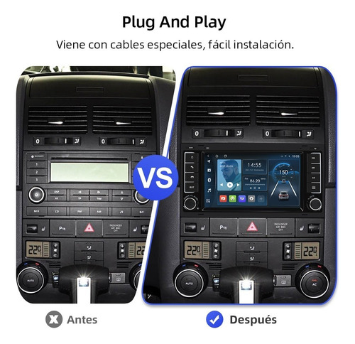 Estéreo 1+32g Para Vw Touareg Transporter T5 Multivan Gps Fm
