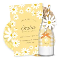 Comprar Kit Imprimible Margaritas Amarillo Pastel Cumpleaños