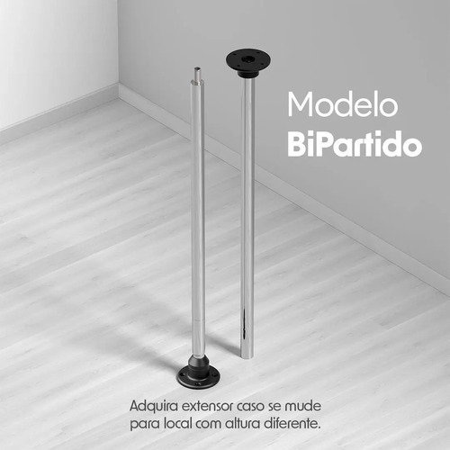 Barra De Pole Dance Gaia Pole Removível Quick Lock Inox