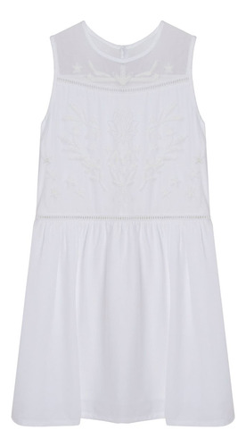 Vestido De Niña Bordado Blanco Colloky