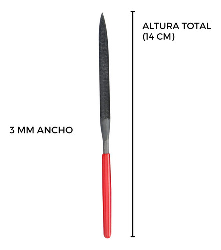 Lima De Aguja De Acero Media Caña 14 Cm