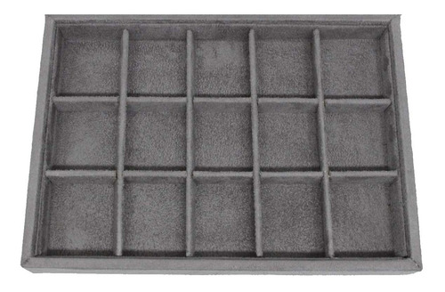 Mostruário De Suede P/ Jóias Com 15 Divisórias 27 X 19,5 Cm