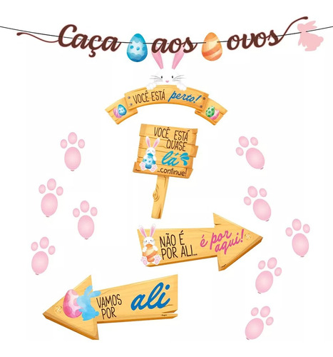 Kit Caça Aos Ovos Páscoa Chocolate 1 Uni Regina Festas