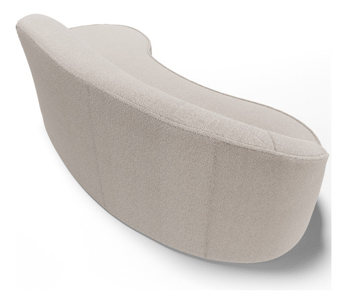 Sofá 3 Lugares Curvo Sala Firenze Esq Bouclê Bege 180cm B-62