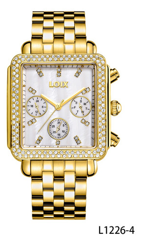 Reloj Unixes Loix® L1226-4 Dorado Con Tablero Blanco