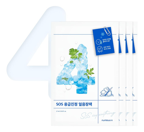 Numbuzin No.4 Icy Soothing Sheet Mask 4ea | Refresca La Piel