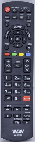 Controle Remoto Tv Panasonic Netflix  Ref:wlw-7008