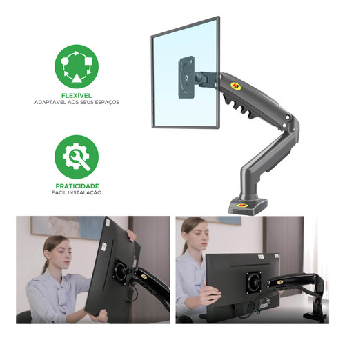 Suporte North Bayou NB F80 de mesa para TV/Monitor de 17" até 27" preto