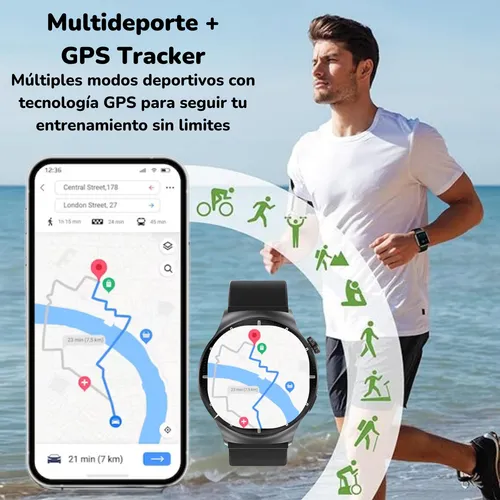 Reloj Inteligente Hombre Gps Redondo Llamadas Deportivo
