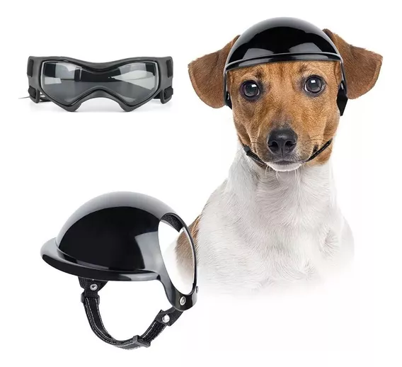Casco De Moto Ajustable Para Perros Goggles