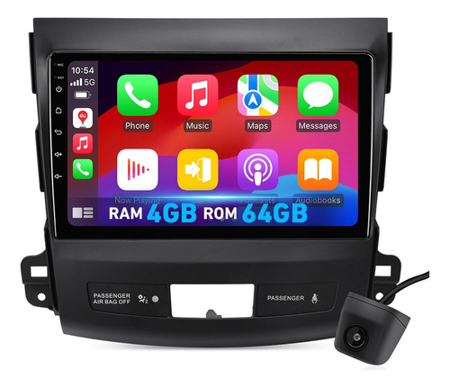 Estéreo 4+64g Carplay Para Mitsubishi/outlander 2007-2012 Bt