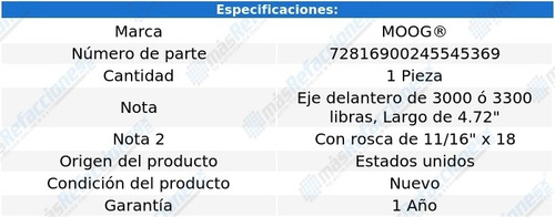Cople Dirección Dodge D200 Pickup De 1971 A 1974 Moog
