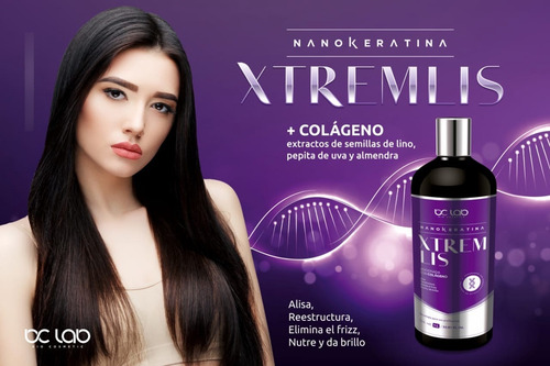 Alisado De Nano Keratina Xtremlis 1 Litro + 2 Shampoos