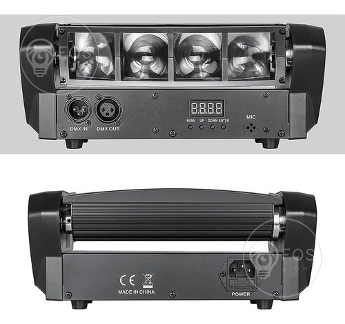 Kit 6 Mini Moving Spider Beam 8 Leds Osram Rgbw 5w Strobo